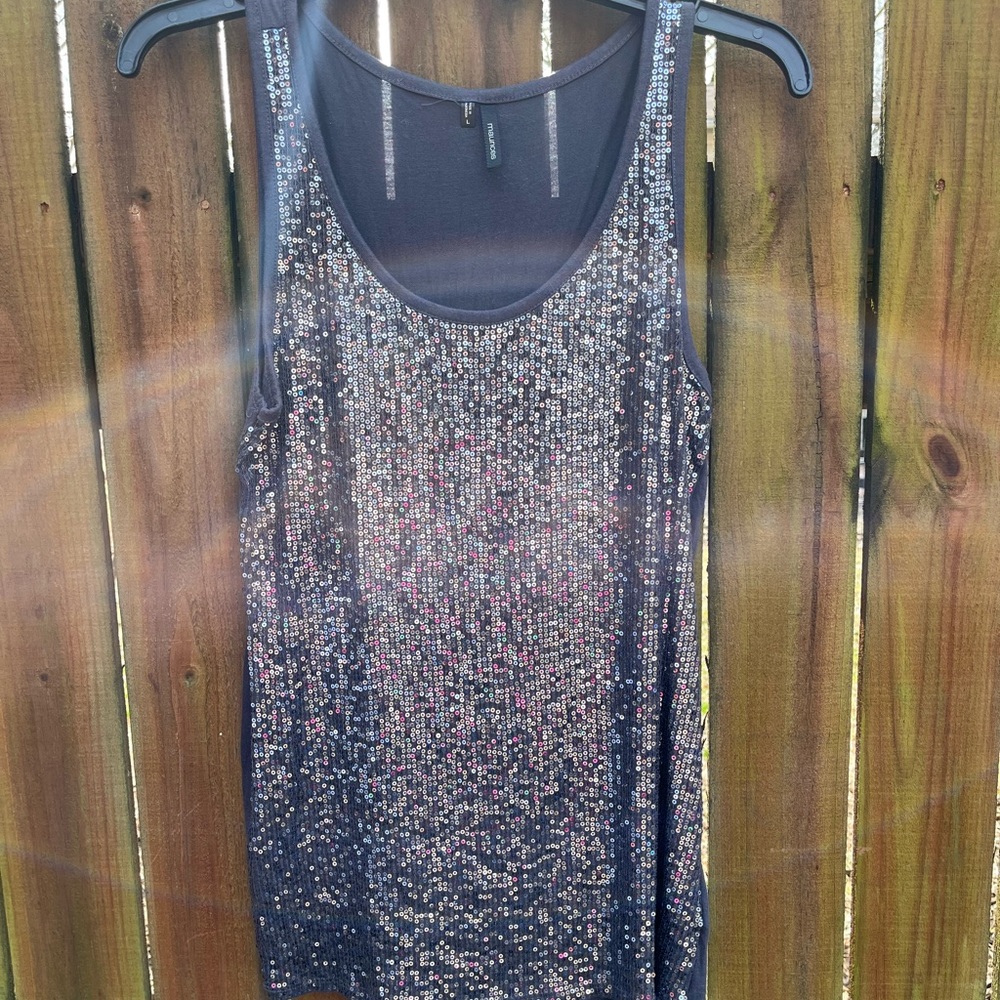 Maurice Silver/grey sequin tank